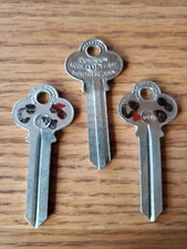 Lot of 3 Key Blank 1001A-Corbin-Russwin-Taylor 23A-Dominion 01A-Cole CO28 K594