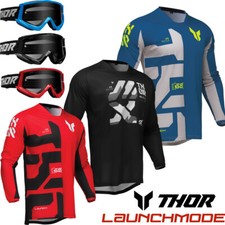 THOR MOTOCROSS JERSEY LAUNCHMODE Off Road Quad Dirt Bike MX Tops & Sand Goggles