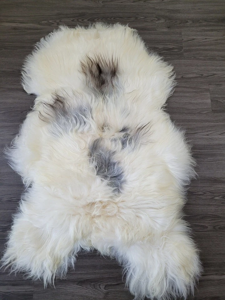 Alfombra islandesa de piel de oveja | Alfombra de piel de oveja | Lana larga sedosa suave #C152 Foto 3 de 4