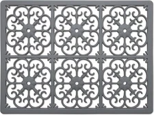 Extra Large, Thick, Silicone Trivet Hot Dishes, Pots 16 x 12 x 3/8 In Gray