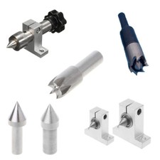 Mini-Drehmaschine DIY Holzbearbeitung Zubehör Live Center Fingerhut Bohrer Neu