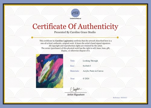 Abstract Original Art One of a Kind Work Caroline Grace Studio 8x10 - B2024LT - Picture 4 of 4