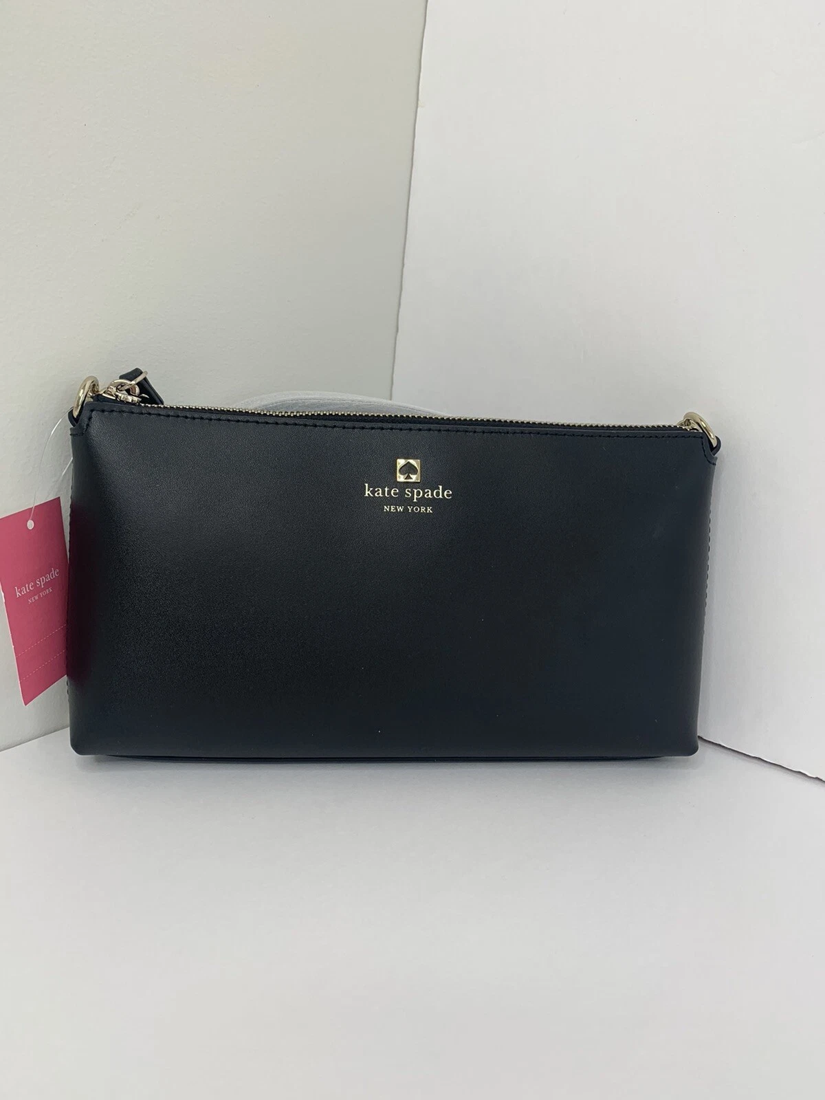 Nuova borsa a tracolla Kate Spade Sawyer Street Declan in pelle nera ITM303