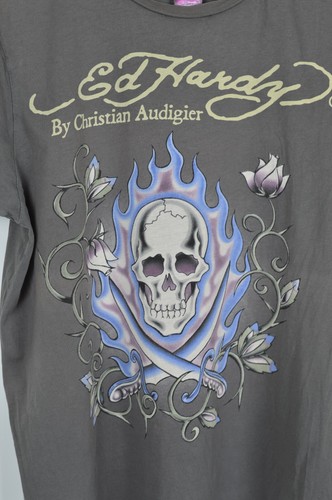 Vintage Don Ed Hardy Skulls Tee By Christian Audigier Size M - Picture 2 of 10