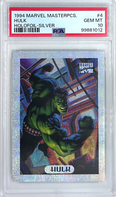 1994 Marvel Masterpieces Hulk Silver Holofoil #4 PSA 10 GEM MINT