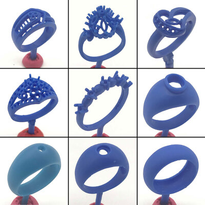 9PC Set Ring Wax Casting - Ancient Dark Holes Wax Patterns Molds Lost Wax WRB147