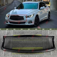 Forged /Carbon Fiber Front Upper Grille Mesh Grill Fits 14-17 Infiniti Q50 sedan