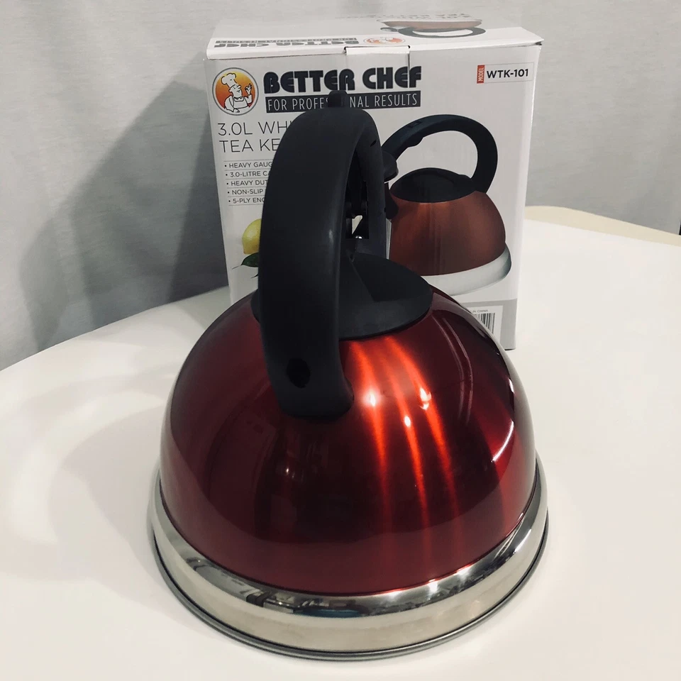 Nuevo hervidor de té Red Better Chef de 3 litros silbido Foto 3 de 4