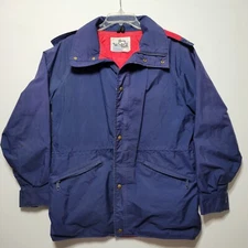 Vintage Woolrich Jacket Men’s Medium Gore-Tex Full Zip Hooded Parka Blue 80s 90s