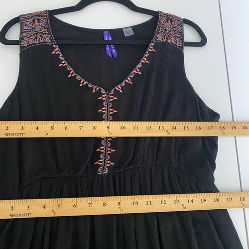 Seraphine Embroidered Maternity & Nursing Dress Size 10 Black 1/4 Zip Sleeveless - Picture 9 of 12