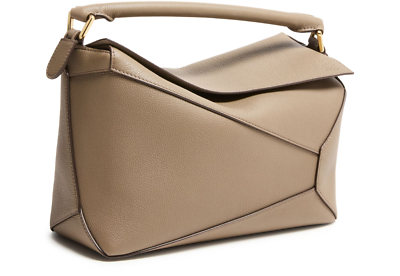 LOEWE Puzzle Medium Edge Taupe Leather Handbag New & Authentic | eBay