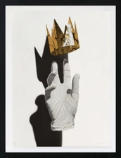 NUNO VIEGAS "GLOVE X GOLDEN CROWN (WHITE)" 2020 | SIGNED SCREEN PRINT | FRAMED