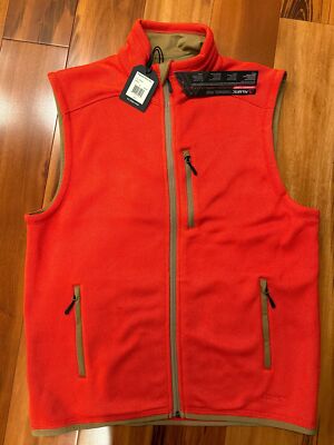 FILSON MEN'S RIDGEWAY FLEECE VEST ZIP UP LIGHTWEIGHT RED, OLIVE