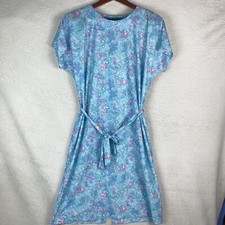 California Looks USA Vintage 1980's Floral Midi Day Dress Size 18P Tie Belt