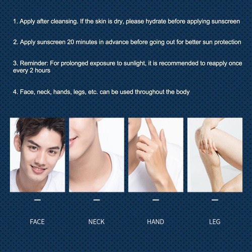 Men's Sunscreen Refreshing Moisturizing Sun Protection SPF50 Isolation X6R4 - Picture 10 of 10