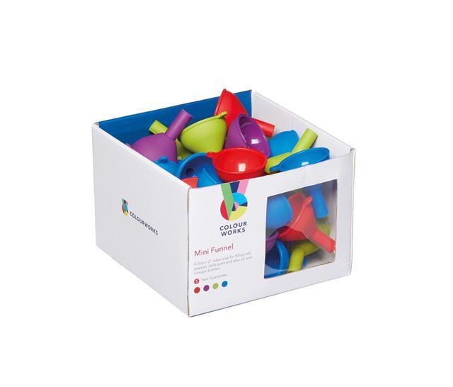 Colourworks Silicone Mini Funnels - Asst Colours - (1 Sent)