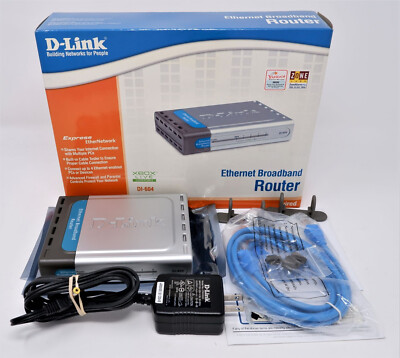 DLINK DI-604 ETHERNET BROADBAND ROUTER WIRED 4-PORT 10/100 - NICE!