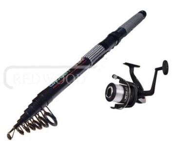 Oxygen Telescopic Fishing Rod 8ft/9ft/10ft/12ft +Beta FD Reel Line Size  50/60/70 UK