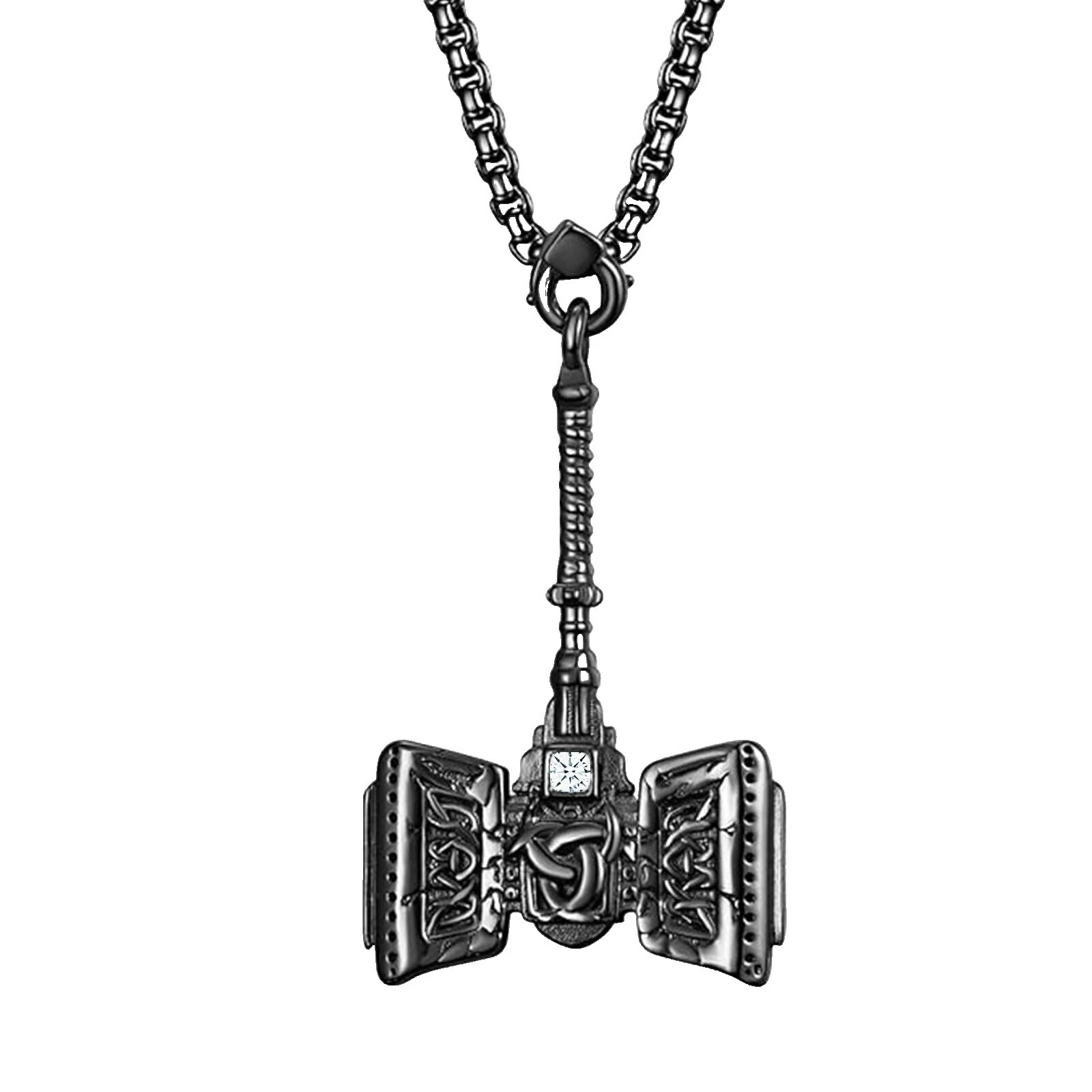 Collares de plata de ley Negro para Hombres