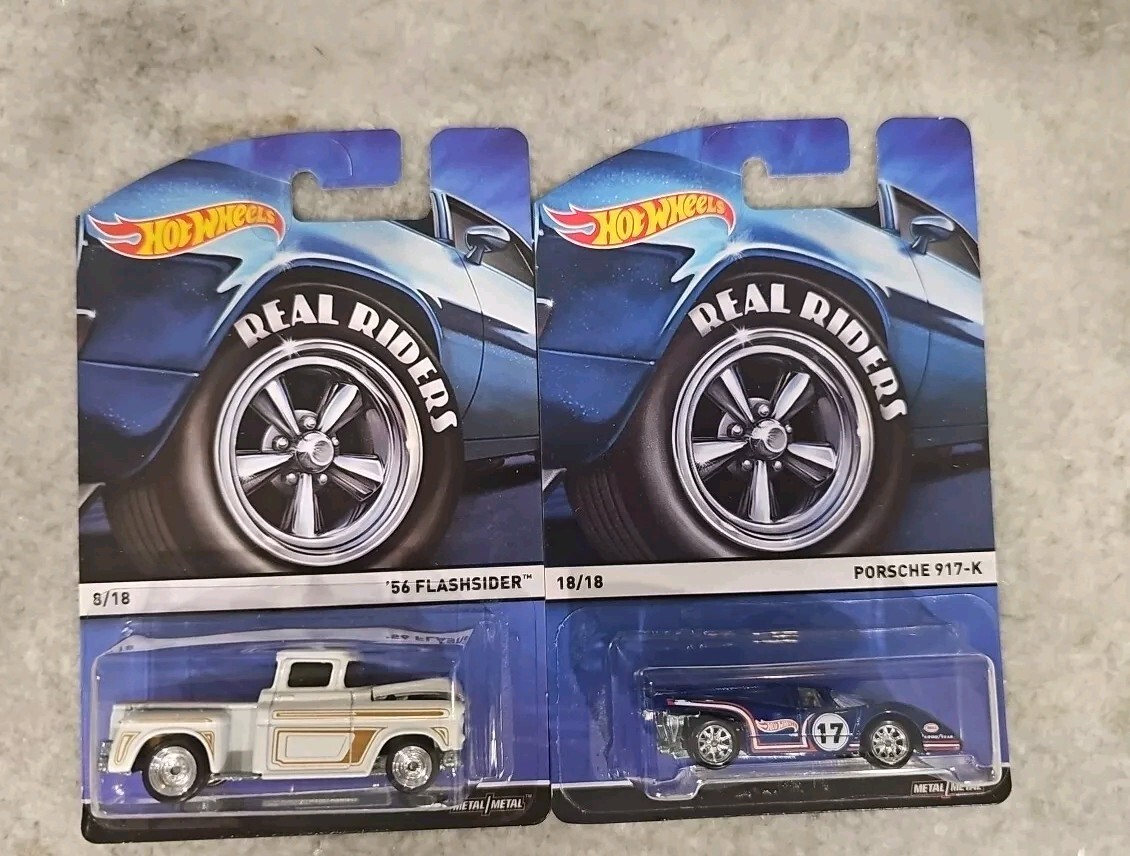 2X LOT Hot Wheels Real Riders 8/18 '56 Flashsider, 18/18