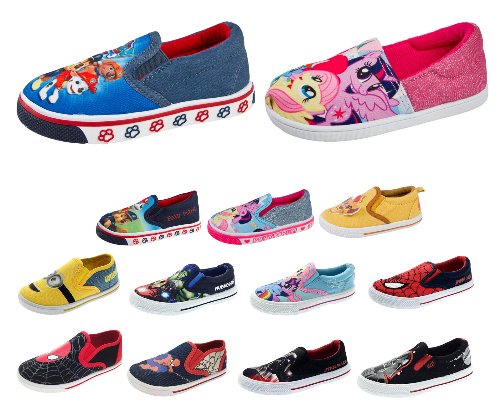 PONY Décolleté in tela per bambini scarpe da ginnastica ragazzi ragazze plimsolls scarpe estive casual