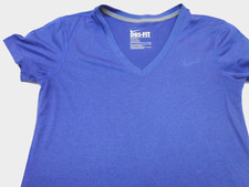Nike Dri Fit Short Sleeve V Neck T-Shirt Purple Women s Small Regular Fit