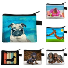 Zipper Mini Purse Wallet For Girls Card Change Bag Key Coin Pouch Dachshund Dog