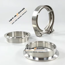Billet stainless steel SUS304 3" inch 76MM Vband V band Flange and Clamp Kit
