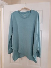 Sonoma Medium Hi Low Sweatshirt Turquoise Blue