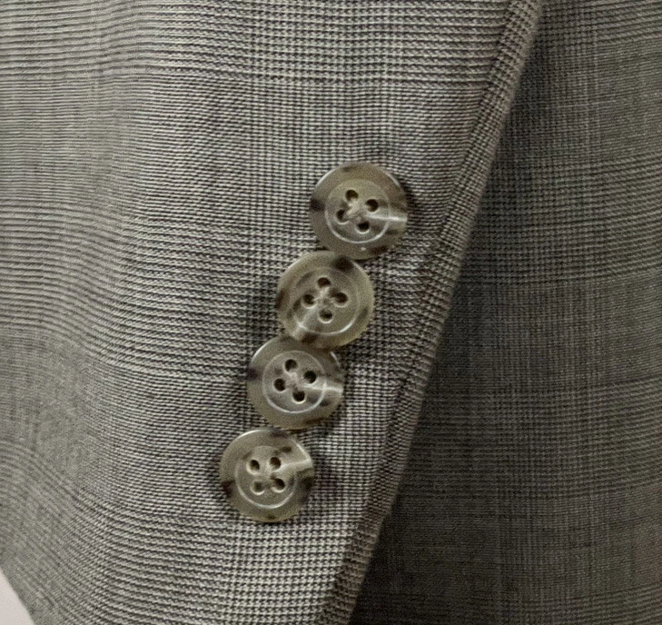 Hart Schaffner Marx 2 Piece Suit Mens 44L 36x29 Light Brown Check Pleated Wool - Image 2 of 4