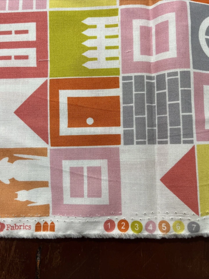 Telas Nubes Casa y Jardín Algodón Orgánico Casas Flor Perro Gato 1,5 yardas x 43 Foto 4 de 4