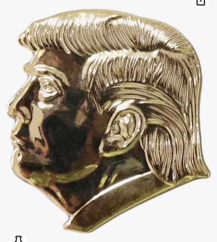 Präsident Donald Trump klassische Silhouette goldfarbene Metall Anstecknadel - Bild 2 von 10