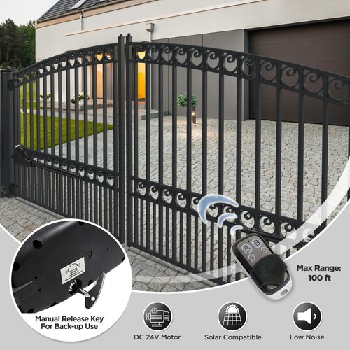 Operador de apertura de puerta oscilante eléctrico ALEKO para puertas dobles 36 ft 1760 libras - Imagen 3 de 12