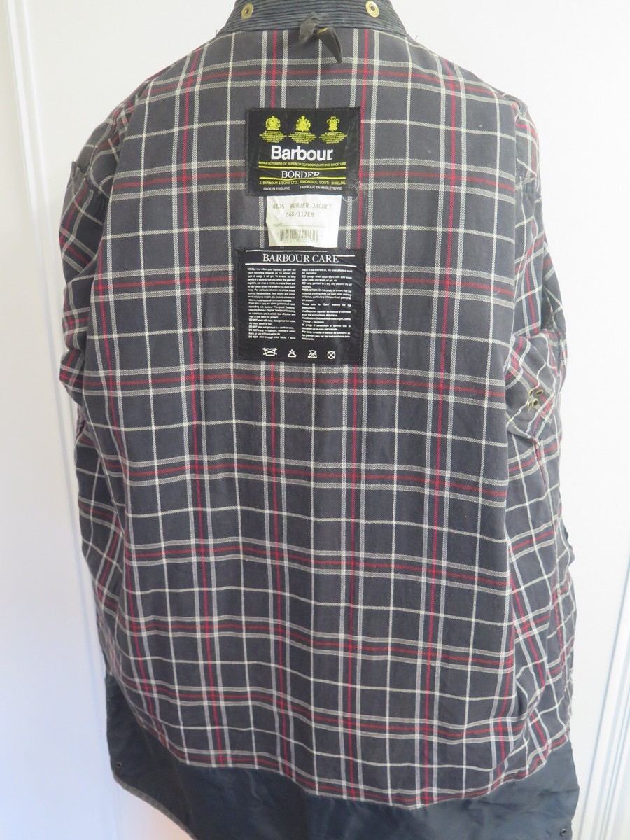 【TIME SALE】＊Barbour＊A205 BORDER JACKET Vintage Barbour A205 Border Waxed Cotton Jacket / Coat - XL 46
