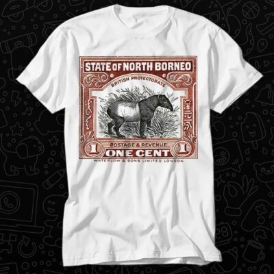 1904 North Borneo Tapir Postage Stamp T Shirt 498
