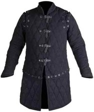 Medieval Gambeson Full Sleeve Thick Padded Coat Full Length Aketon Jacket Armor