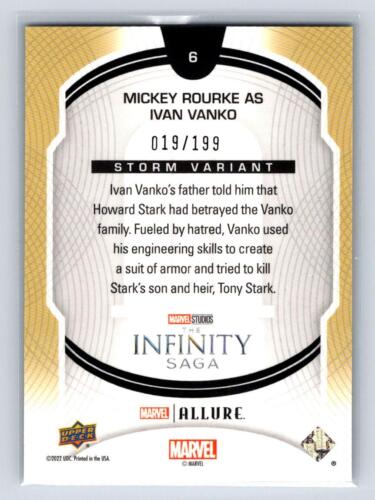 2022 Marvel Allure #6 Mickey Rourke as Ivan Vanko -Storm 019/199 - Picture 2 of 2