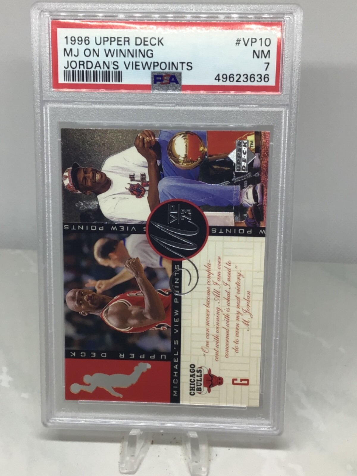 1996 Upper Deck Jordan’s Viewpoints #VP10 Michael Jordan PSA 7