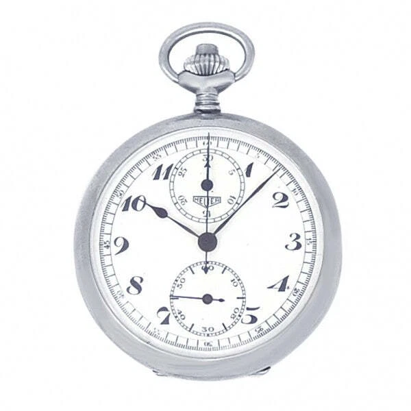 Tag Heuer Vintage Stainless Steel Chronograph Manual White Pocket