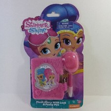 New In Package Shimmer and shine Plush Diary w/ lock keys  fuzzy pen gift Set