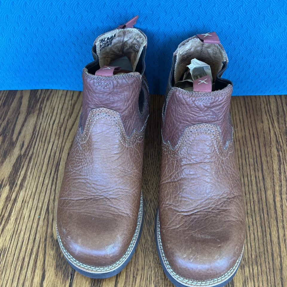 Twisted X Men's Short Pull On Chelsea Western Boots Brown Leather Size 12 M NICE - Image 4 of 4