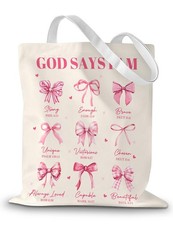 Christian Tote Bag, Bible Bags for Women, Christian Gifts for Women Reusable ...