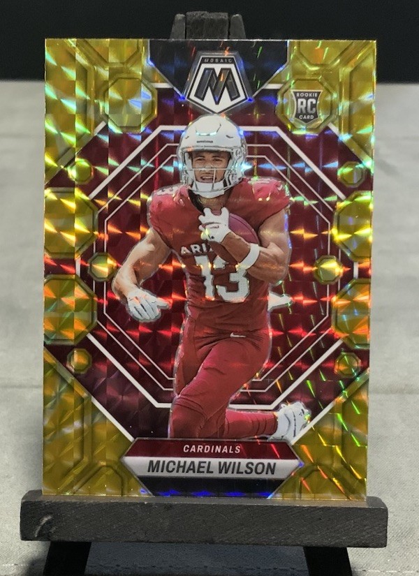 2023 Mosaic - Rookies Michael Wilson #350 Reactive Yellow Mosaic Prizm (RC)