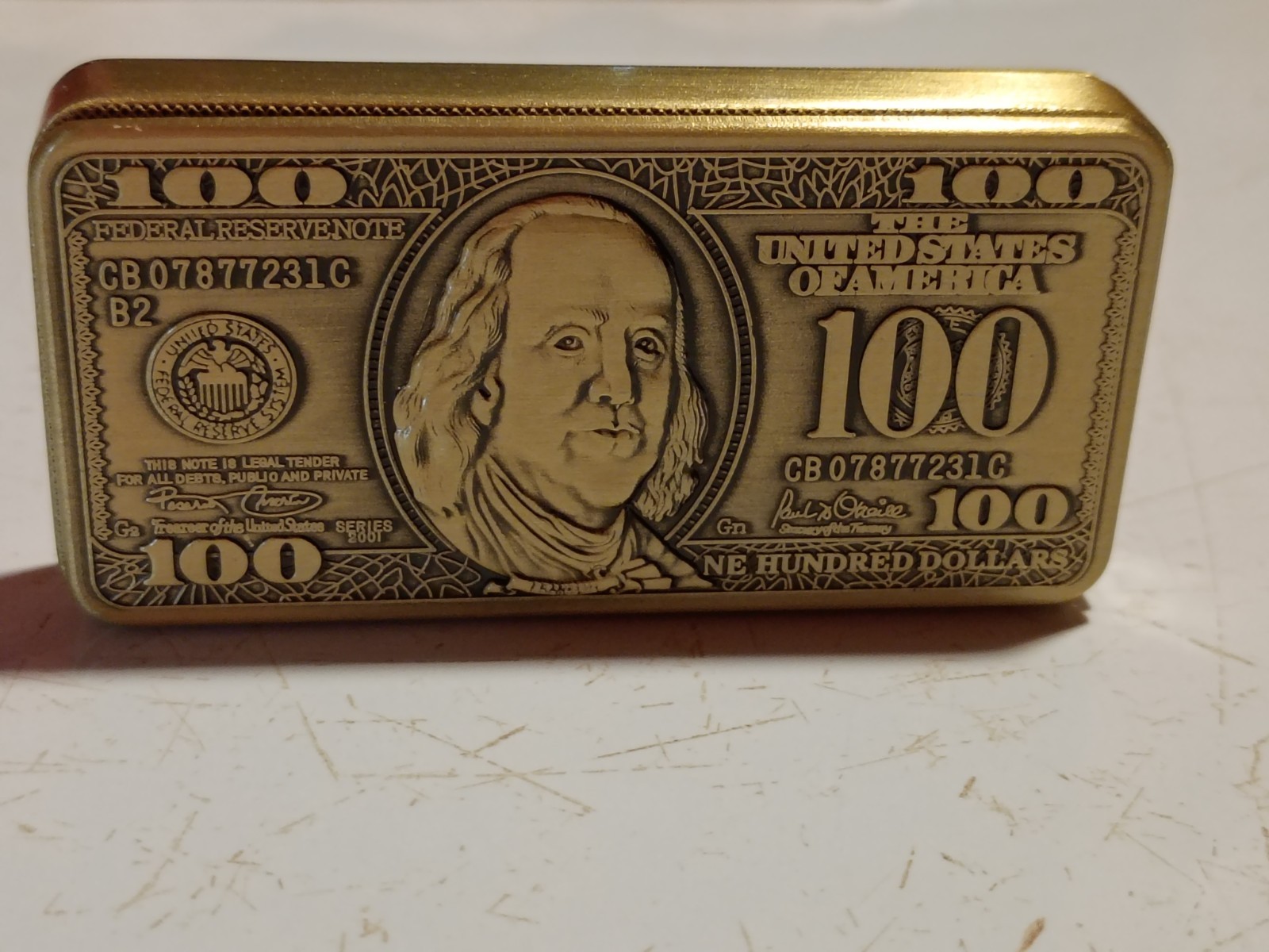Novelty 100 Dollar Bill Design Refillable Butane Torch Light