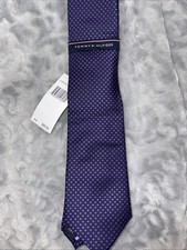 Tommy Hilfiger Men's Purple Star Silk Neck Tie Necktie 60x3.25
