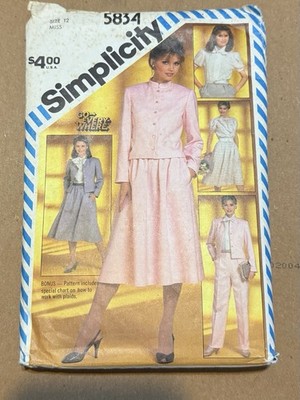 Vintage 1982 Simplicity Pattern 5834 Misses Go Everywhere Pants,Skirt,Blouse Etc