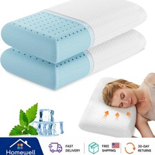 Modern Queen Size Cooling Memory Foam Pillows - Supports Back Side Sleepers