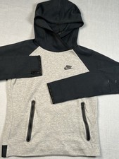 NIKE TECH FLEECE HOODIE GRAY CROPPED Small Pouch Performance Stretch