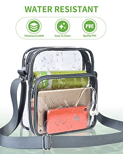 Clear Messenger Bag Stadium Approved Clear Bag Purse for Stadium Events - Picture 6 of 6