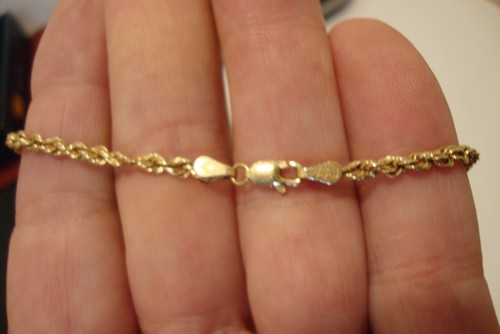 10k Solid Yellow Gold Ladies Spiral Chain Bracelet 7.75" 1.5 gr. - 第 3/7 張圖片